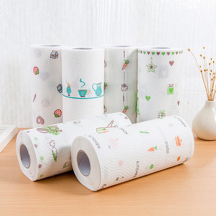 Khăn giấy lau bếp đa năng họa tiết xinh, siêu dai tiện lợi nhà bếp - (E26)