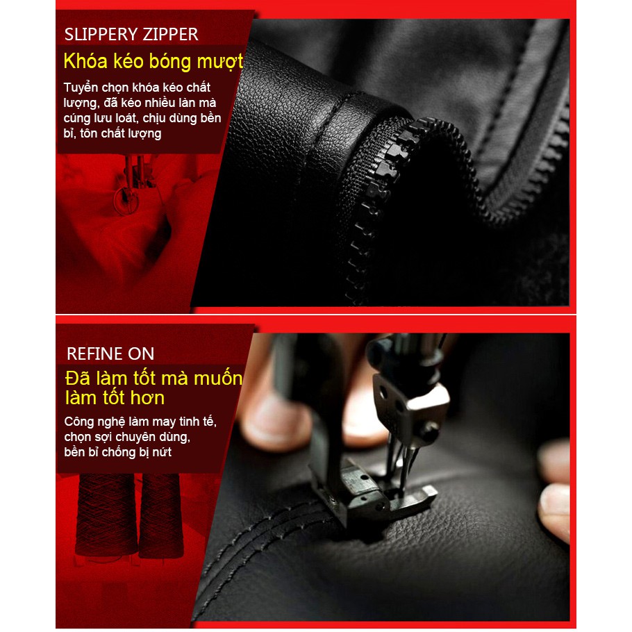 Áo khoác da ôm dáng vừa vặn thời trang dành cho nam