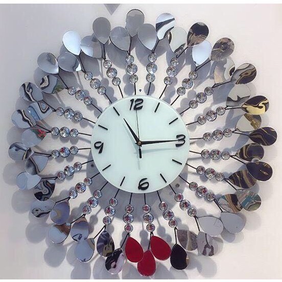 (Bảo hành 5 năm) Đồng hồ Decor trang trí phòng khách phòng làm việc, quà tặng doanh nghiệp màu bạc