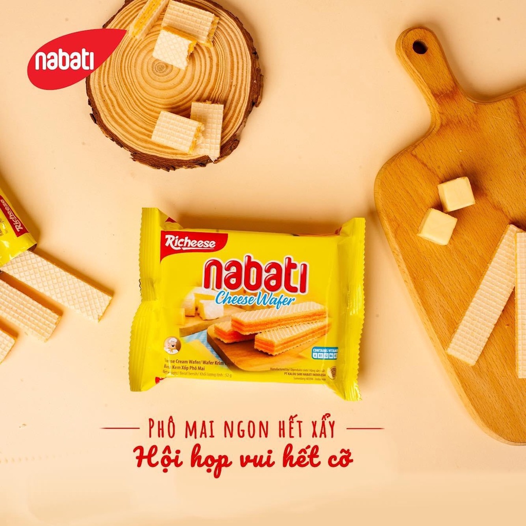 [MUA NHIỀU GIẢM GIÁ]BÁNH XỐP NHÂN PHÔ MAI RICHEESE NABATI 50g