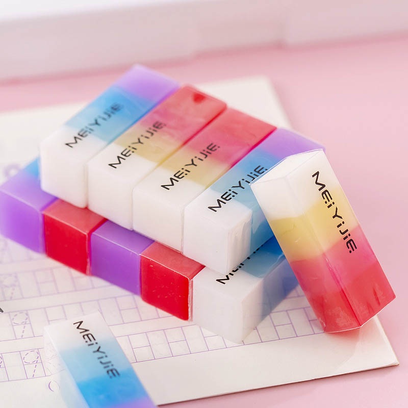 Cục Tẩy Cao Su Hình Vuông Màu Gradient Dành Cho Học Sinh