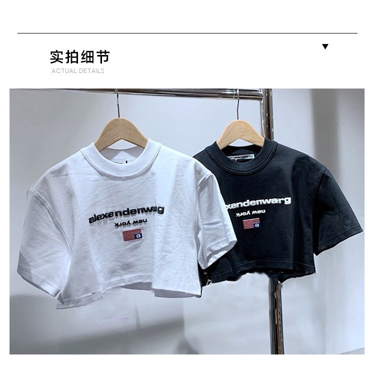 Áo Thun Crotop Form Rộng Tay Ngắn Chất Cotton Mền Mại In Chữ ALEXENDENWARG Ulzzang Style Hàn Quốc TTT0139
