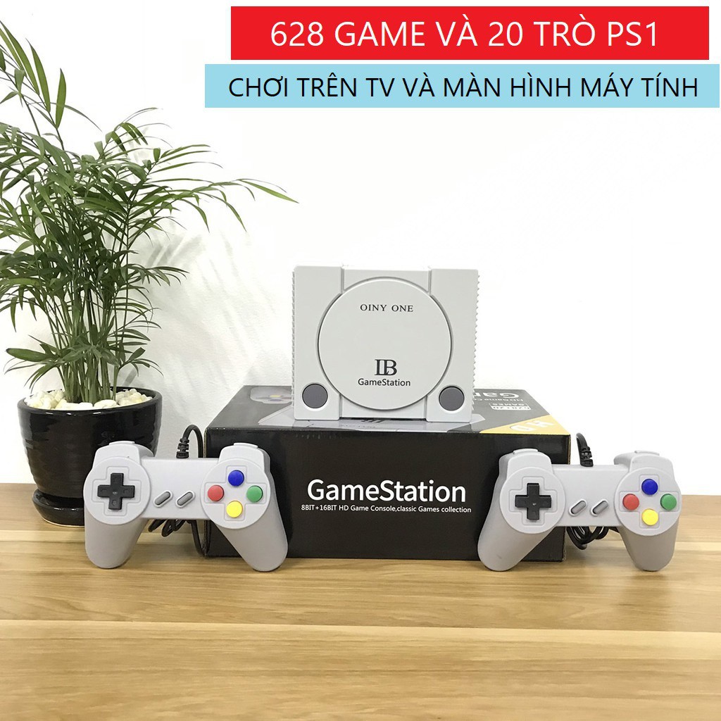 Máy Chơi Game 4 Nút HDMI 628 trò Nes+20 trò Ps1 , Máy chơi game cầm tay - Tay cầm (cổng kết nối HDMI)