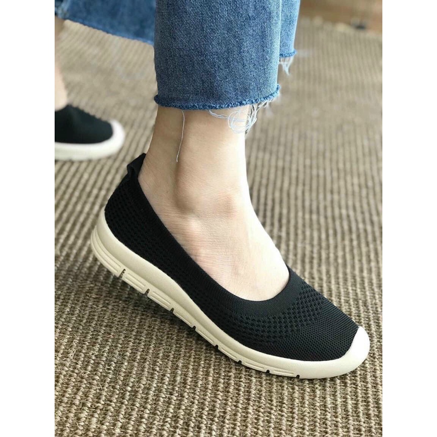 Giày slipon nữ, giày thể thao nữ đế dẻo bẻ gập cực kỳ êm chân GUUEM - GSLIP88