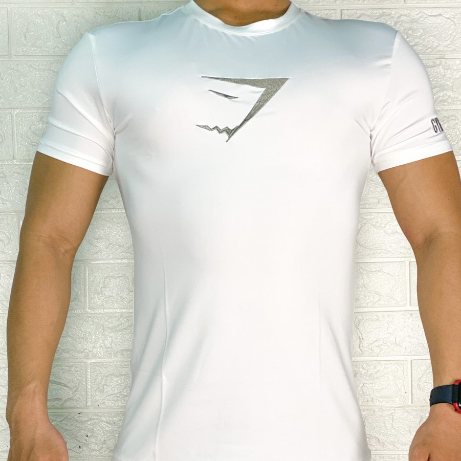 Áo thun nam ôm body DO GYM SHOP logo thêu, thun lạnh 4 chiều