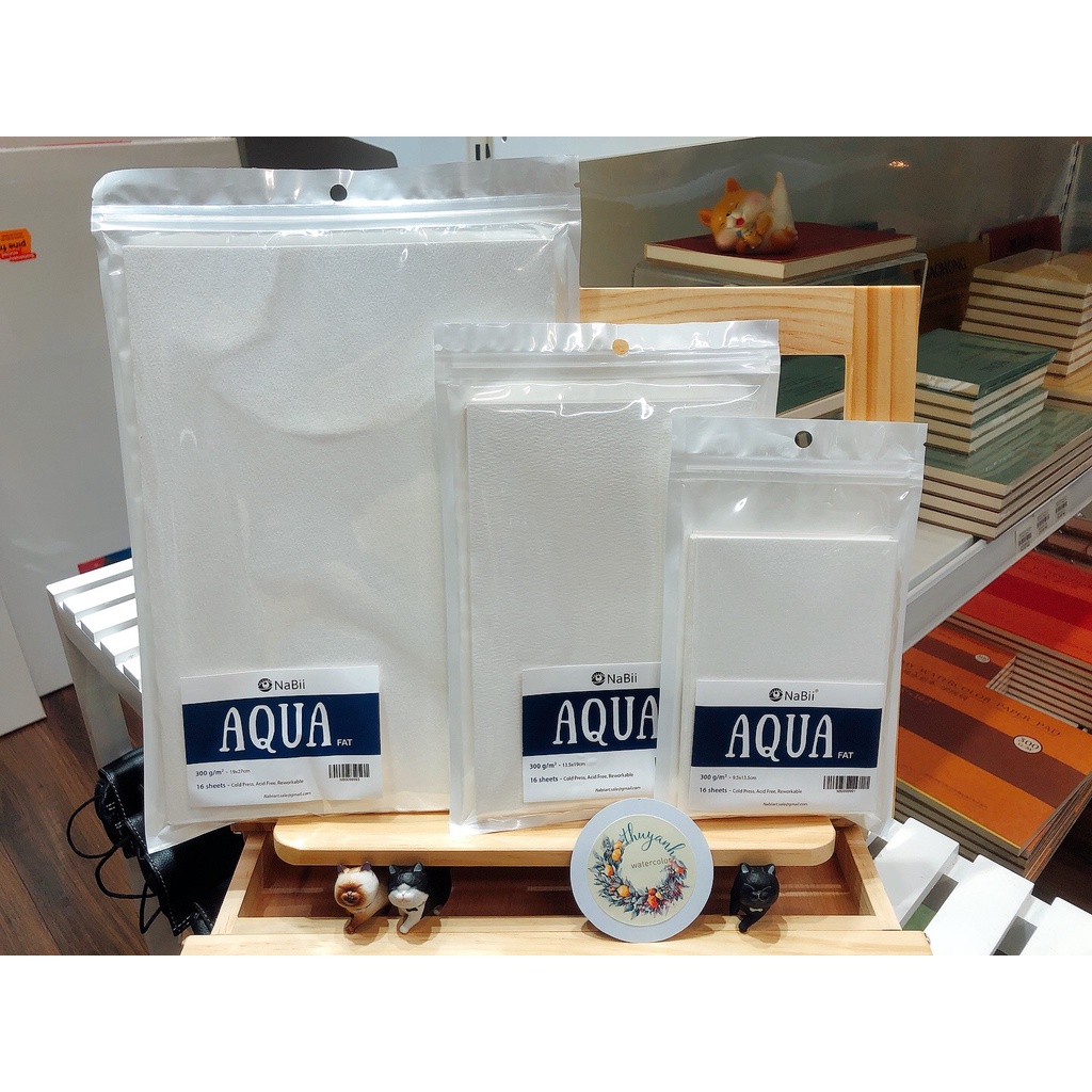 Giấy màu nước NABII Aqua Fat A4/ A5/ A6 - 16 tờ/ 300gsm