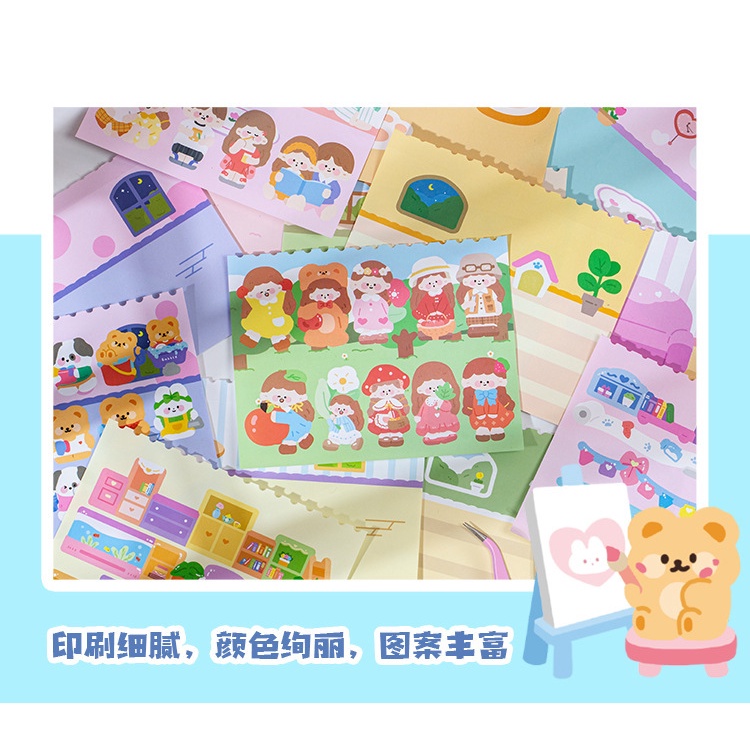 Bộ 30 Miếng Dán Trang Trí Lều Hoạt Hình Dễ Thương 4 Kiểu