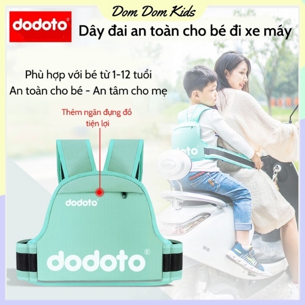 Đai đi xe máy cho bé Dodoto phù hợp cho trẻ từ 1 - 10 tuổi - Dom Dom Kids