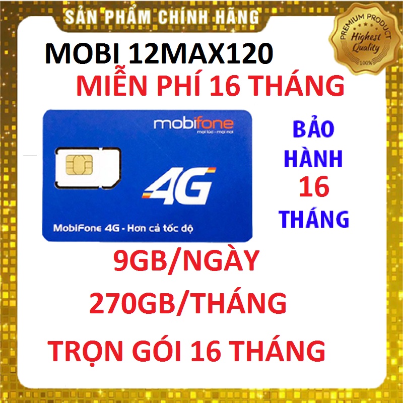 Siêu sim data 12MAX120, 9GB/ngày/480 ngày