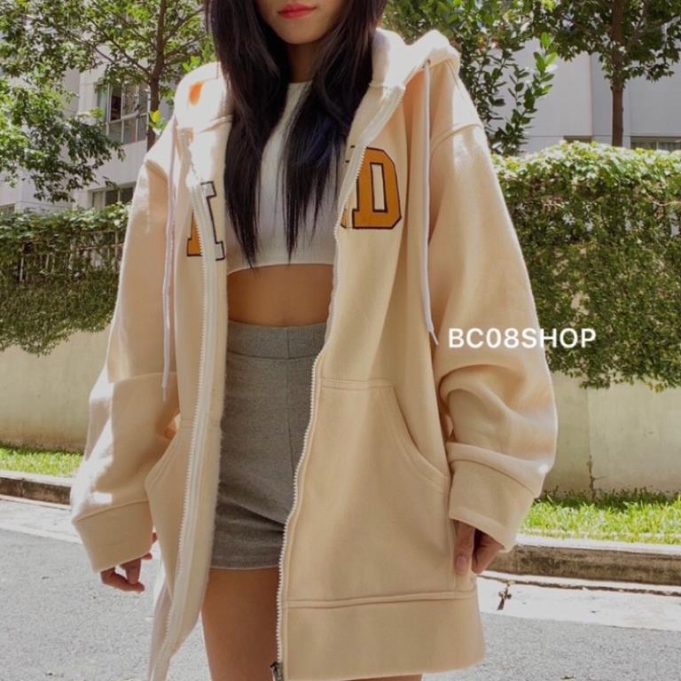 Áo Hoodie Zip Kéo Khoá Chữ KID Cao Cấp Chất Nỉ Ngoại Dày Dặn Form Rộng Tay Phồng-Unisex Nam Nữ( Hàng Sẵn)
