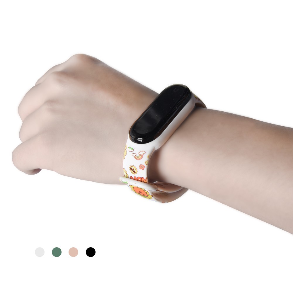 Dây Đeo Silicone Thay Thế Họa Tiết Hoạt Hình Đáng Yêu Dành Cho Xiaomi Mi Band 6 / Mi Band 3 / 4 / 5