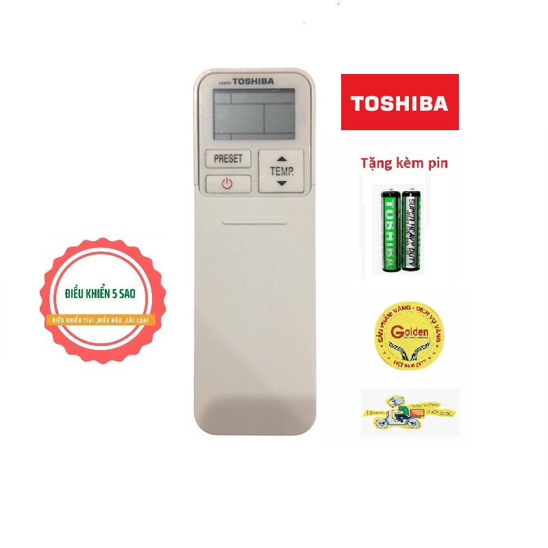 Điều Khiển điều hòa Toshiba RAS-XXX KCV-V (3 NÚT-NẮP TRƯỢT) - tặng kèm pin chính hãng - Remote Toshiba RAS-XXX KCV-V