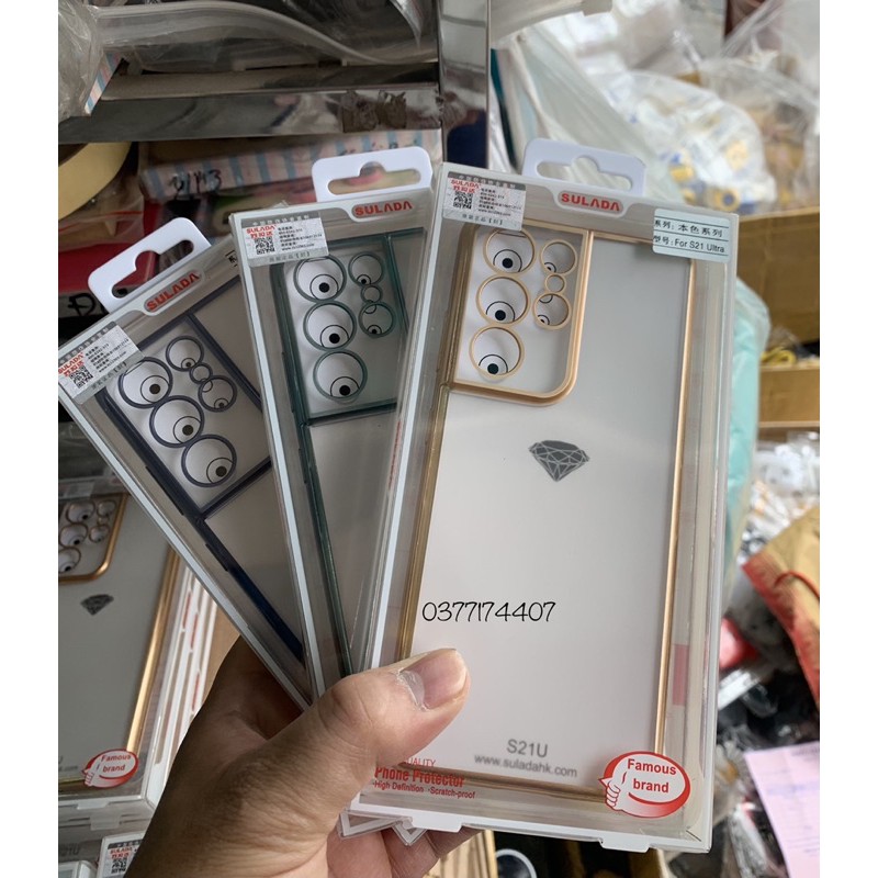 Ốp lưng Nhám viền xi cho Samsung S21/ S21 Plus/ S21 Ultra chính hãng Sulada