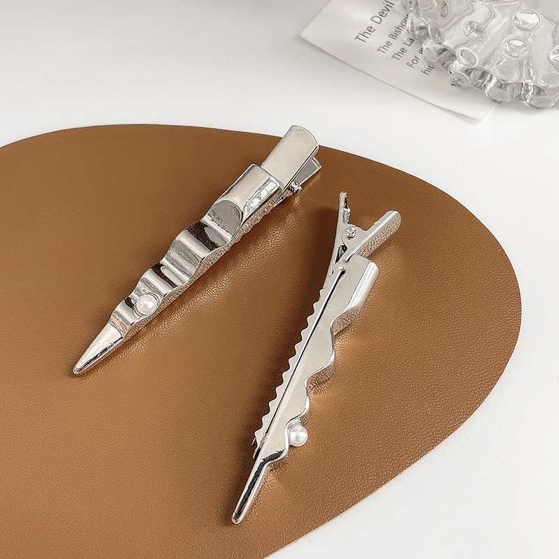 Kẹp Tóc Kim Loại Đính Ngọc Trai Đơn Giản Thời Trang