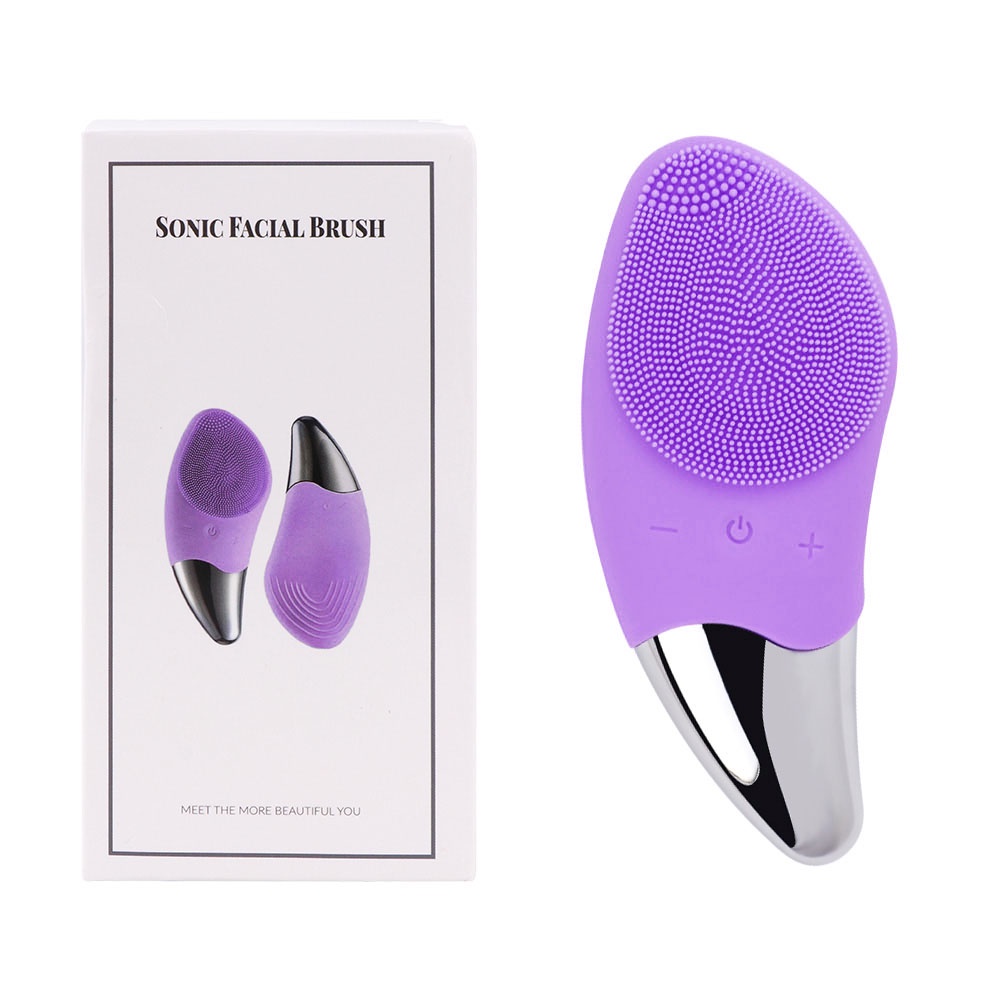 Bàn chải silicone chạy điện Suolaer mini massage rửa mặt làm sạch sâu lỗ chân lông chăm sóc da