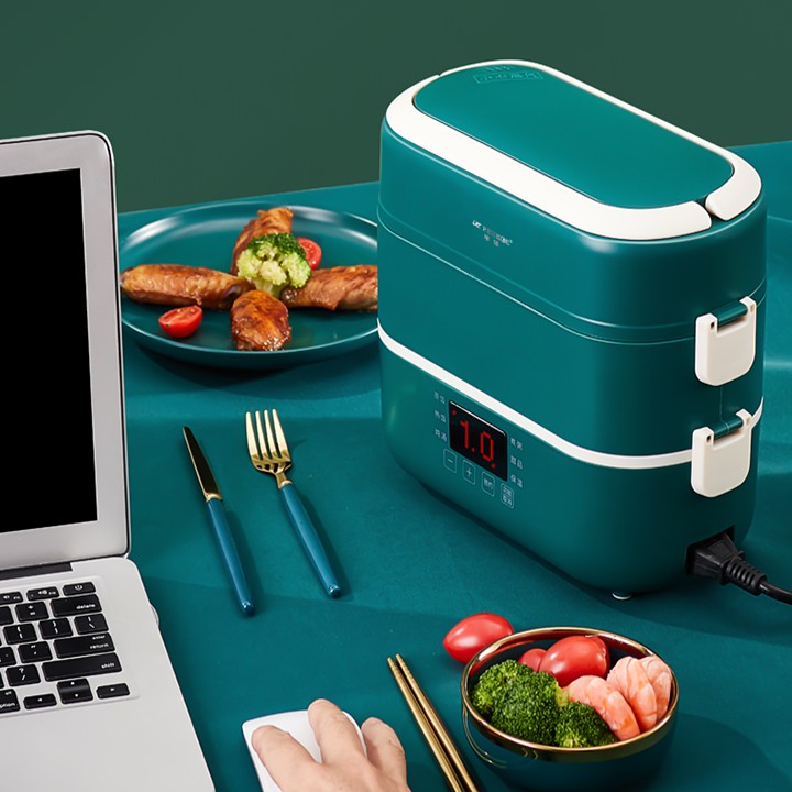 HỘP CƠM VĂN PHÒNG GIỮ NHIỆT -  2 TẦNG - HẸN GIỜ TIỆN DỤNG CHO DÂN VĂN PHÒNG, SINH VIÊN-GD409