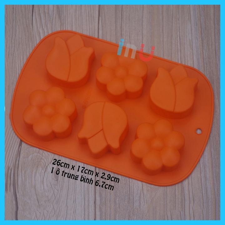 HCM -  Khuôn silicon hoa hướng dương, hoa Tulip, hoa anh đào, hoa tuyết nướng bánh, làm rau câu BSI