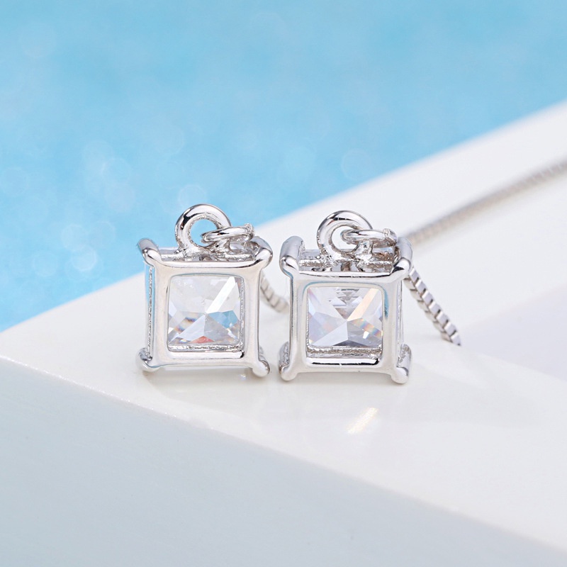 Hoa tai bạc 925 dáng dài đính đá zircon thời trang Hàn thanh lịch cho nữ S1