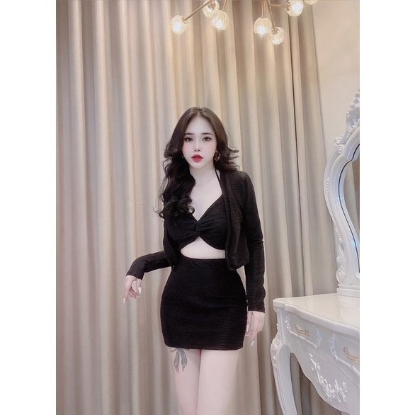 Sét áo+ chân váy Free Size dưới 53kg dành cho nữ