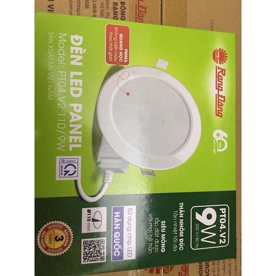 Đèn LED âm trần Rạng Đông PT04.V2 9W 12W ánh sáng 1 màu 3 màu