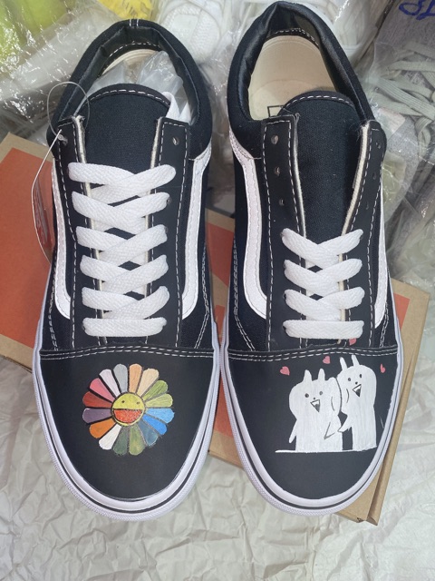 Giày vans custom hoa