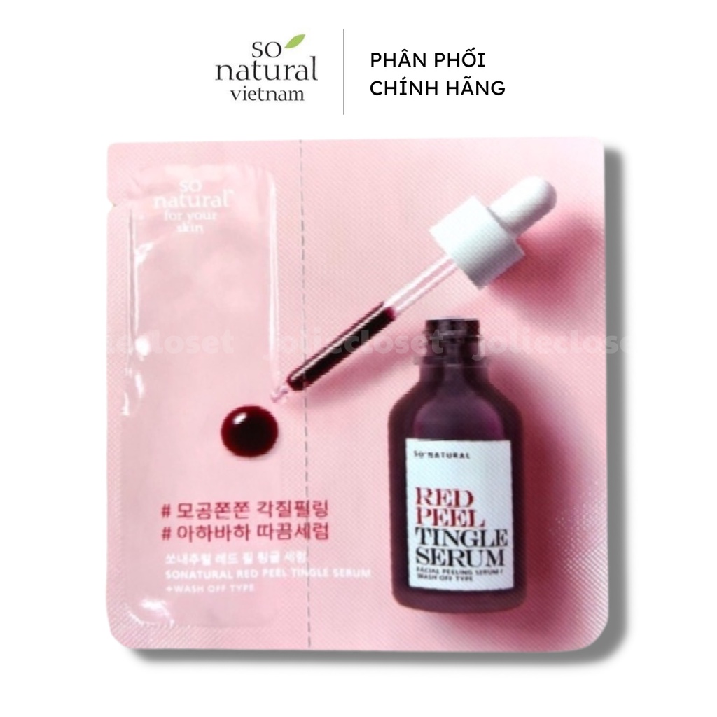 [SAMPLE] Tinh Chất Red Peel Tingle Serum Sample Dạng Gói So Natural (2,5ml)