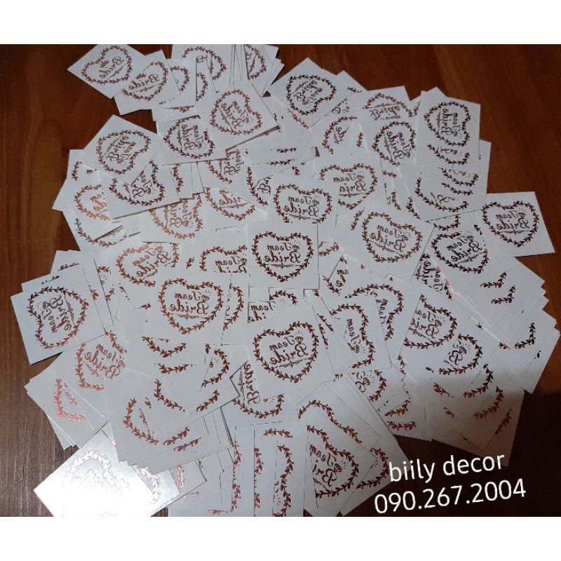 HÌNH XĂM ĐÁM CƯỚI 9 cái (TATTOO CƯỚI)