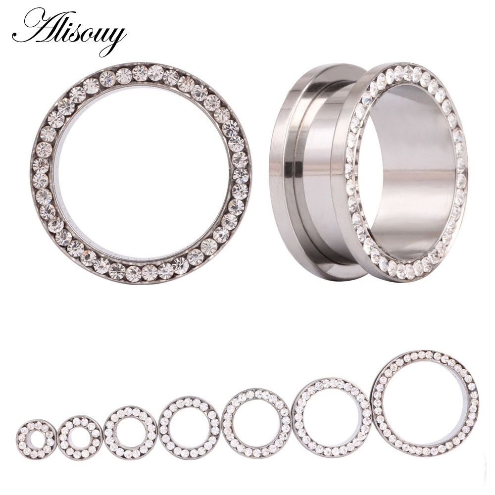 Alisouy 1 Cặp Nút Nong Tai Bằng Thép Không Gỉ