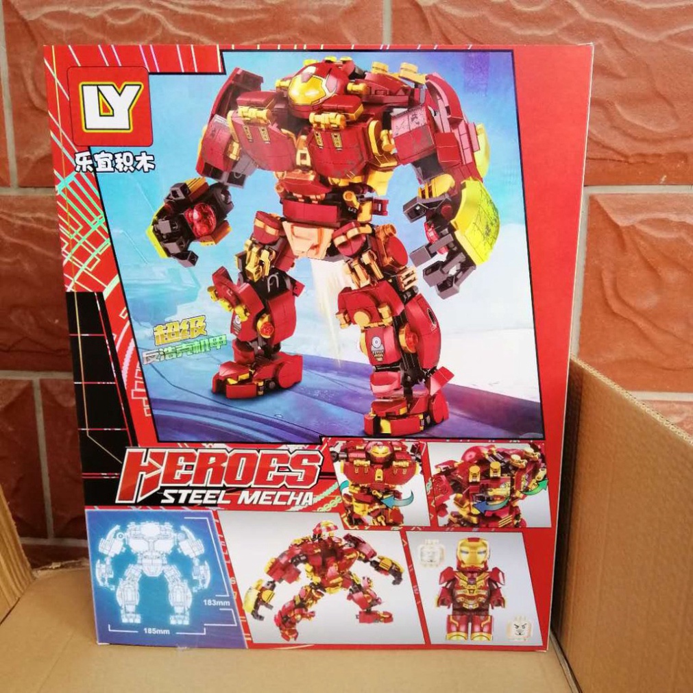 Đồ chơi Xếp hình LEGO Super Heroes LY 76026 Lắp ráp Mô hình Bộ Giáp Sắt Siêu hạng Hulkbuster 1450+pcs