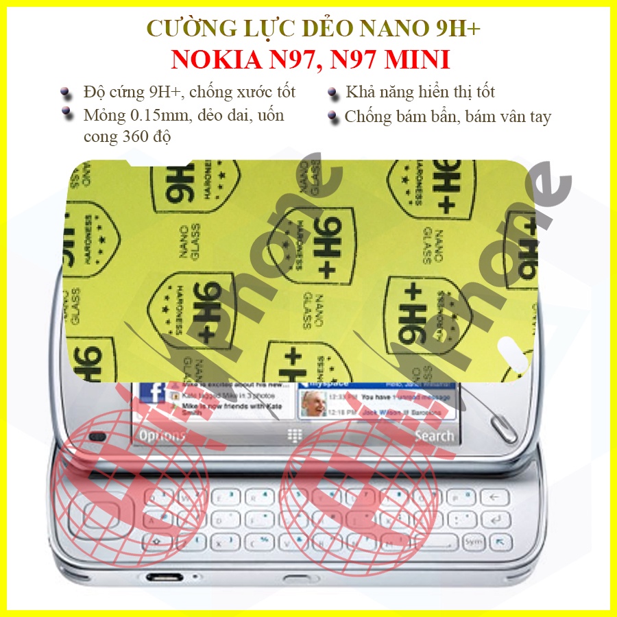 Dán cường lực dẻo nano trong hoặc nhám cho Nokia N97/ N97 Mini