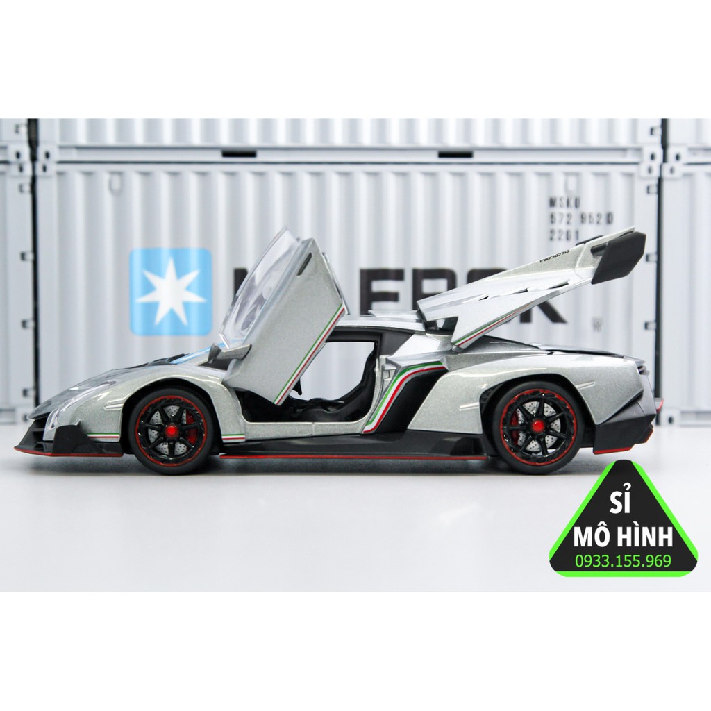 Mô hình xe Lamborghini Veneno 1:24 Xám