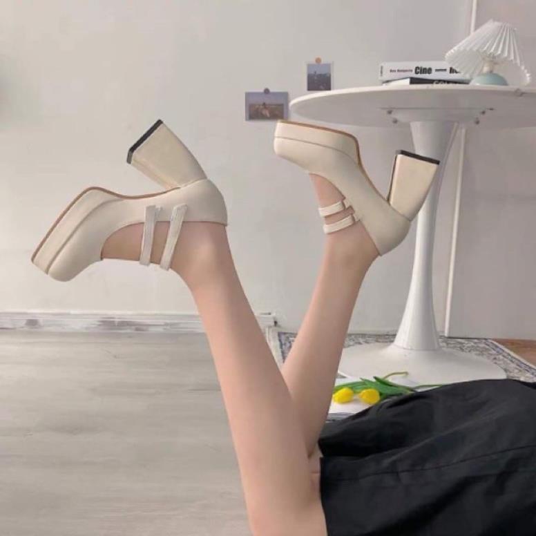 VIP Giày lolita đế vuông cao 10cm công chúa mũi vuông da mềm có sz nhỏ [Hàng ord không sẵn]