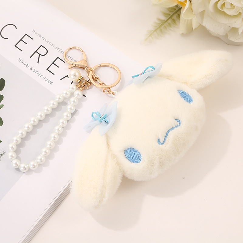 SANRIO Móc Khóa Hình Búp Bê Melody Kuromi Cinnamoroll Nhồi Bông Dễ Thương