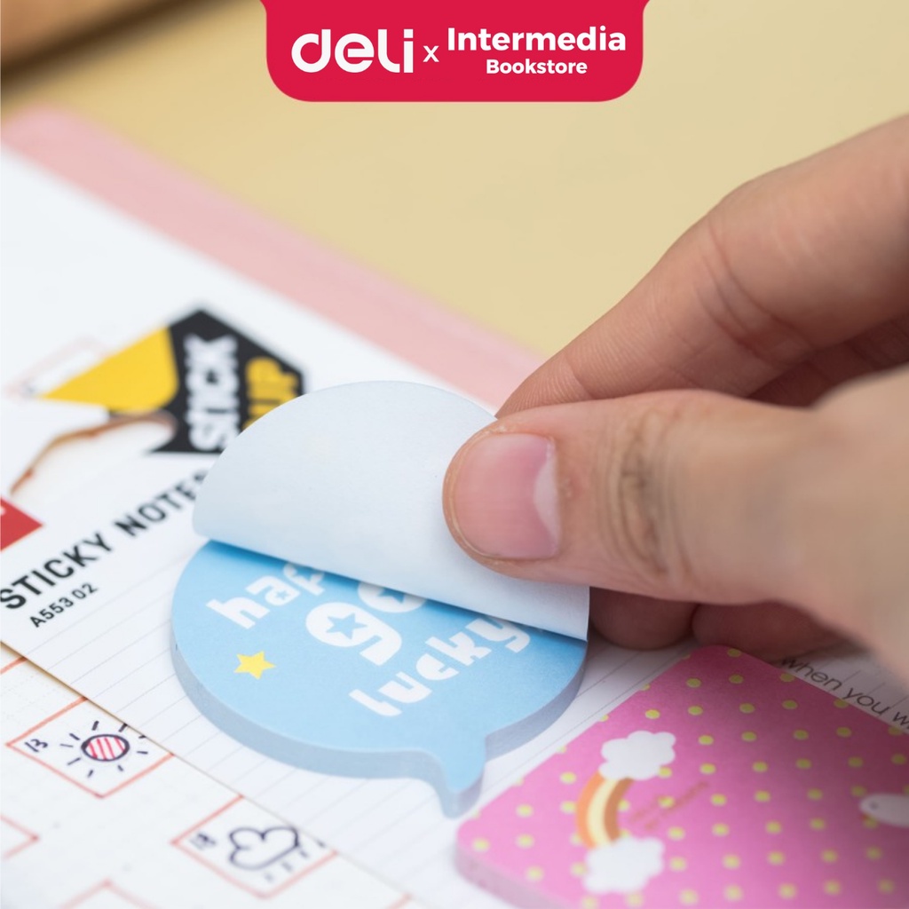 Giấy Ghi Chú Dạng Dính Deli EA55302-51x51mm 2''x2'' 2X30