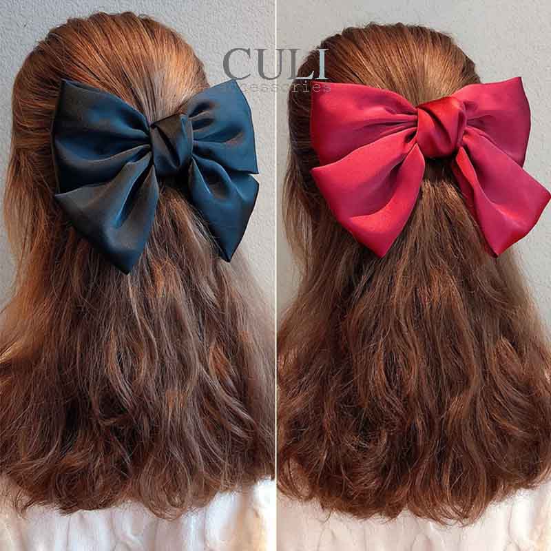 Dây cột tóc đính nơ bản to -  hot trend phong cách Hàn Quốc, bánh bèo cho nữ