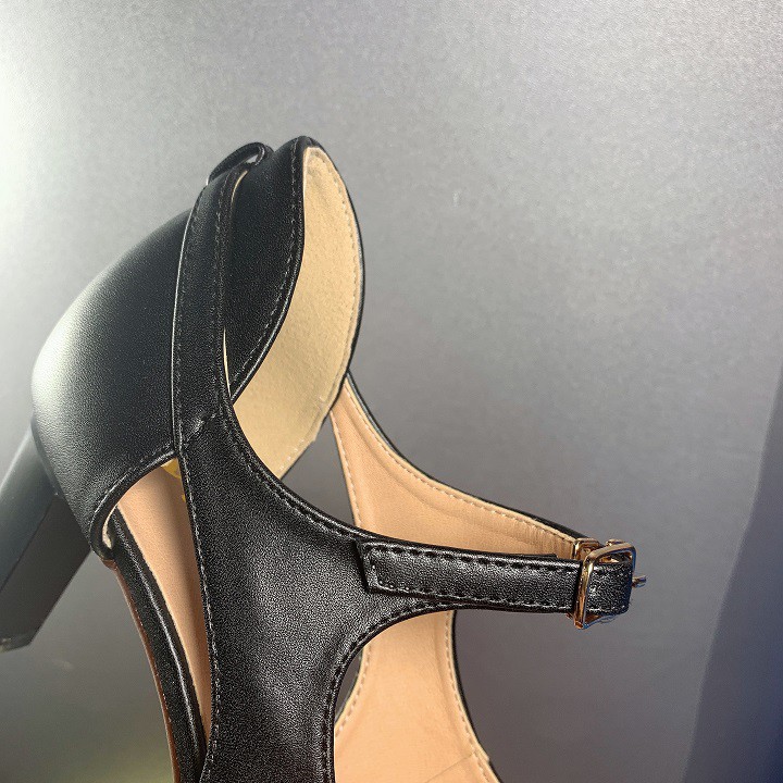 [THƯƠNG HIỆU VIỆT] Giày sandal nữ cao gót 7 phân hai màu đen kem hàng hiệu rosata ro282