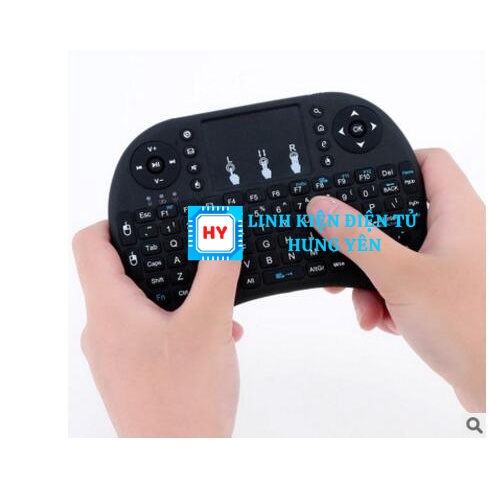 Bàn Phím Không Dây Mini 2.4GHz Kèm Bàn Di Chuột Cho Raspberry TV Set-Top Box Máy Tính Xách Tay