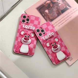 Vỏ Điện Thoại Iphone Hoạt Tiết Bearbrick Gấu Dâu 3D😎