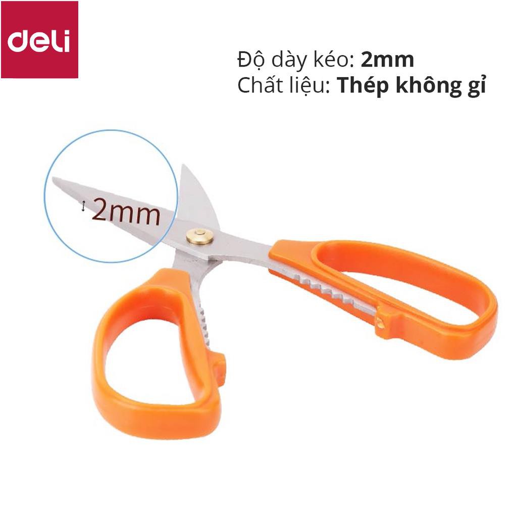 Kéo văn phòng 175mm Deli - Vàng / Cam / Xanh dương - 6038 [Deli]