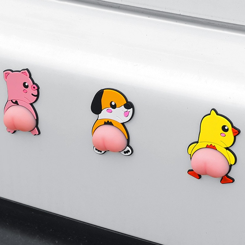 1 Cặp Nhãn Dán 3D Họa Tiết Hoạt Hình Trang Trí Cửa Sổ Xe Hơi DIY