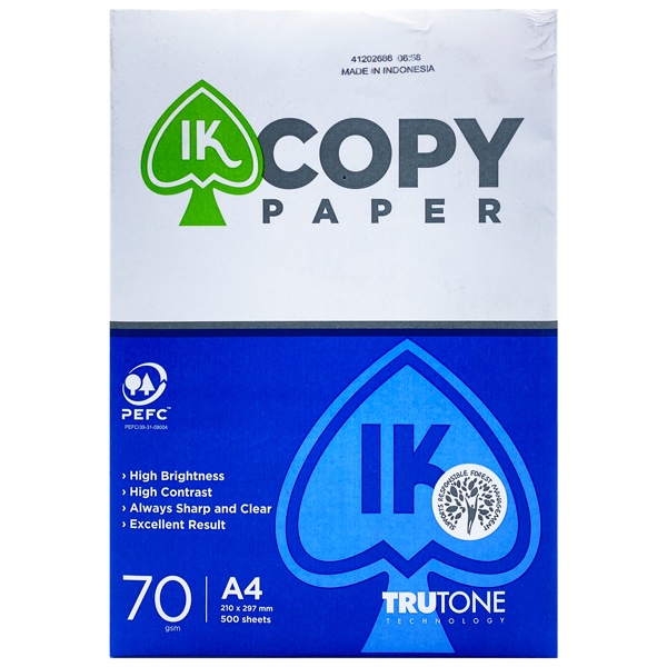 Giấy in A4 IK COPY ĐL70gsm - Tặng bút bi Double A