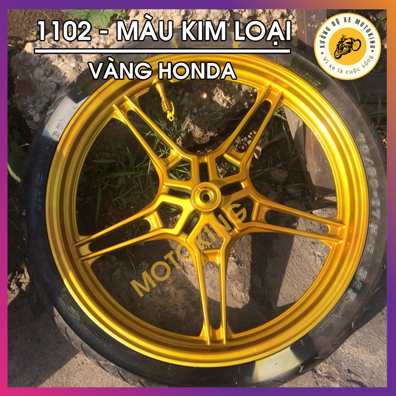 Combo Sơn Samurai màu vàng kim loại honda 1102** loại 2K chuẩn quy trình độ bền 5 năm gồm 2K04 - 124 - 1102 - 2K01