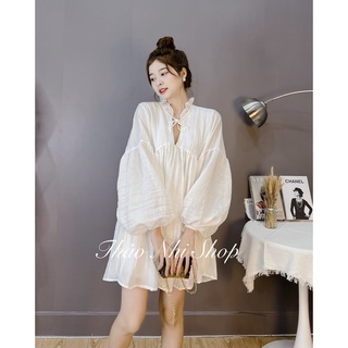 ĐẦM BBD TRẮNG CỔ BÈO TAY BÍ