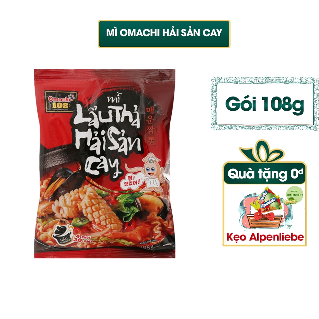 Mì Omachi 102 Lẩu Thả Hải Sản Cay Gói 108g