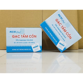 50 miếng gac tẩm cồn 4 x 4 x 4 lớp Medipro