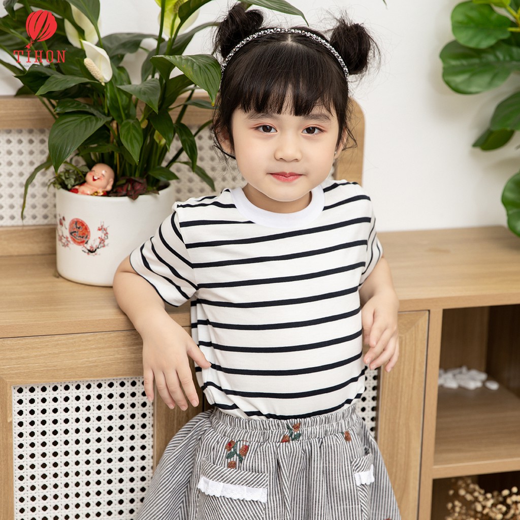 Áo Phông Trẻ Em TIHON 100% Cotton Cho Bé Trai Bé Gái