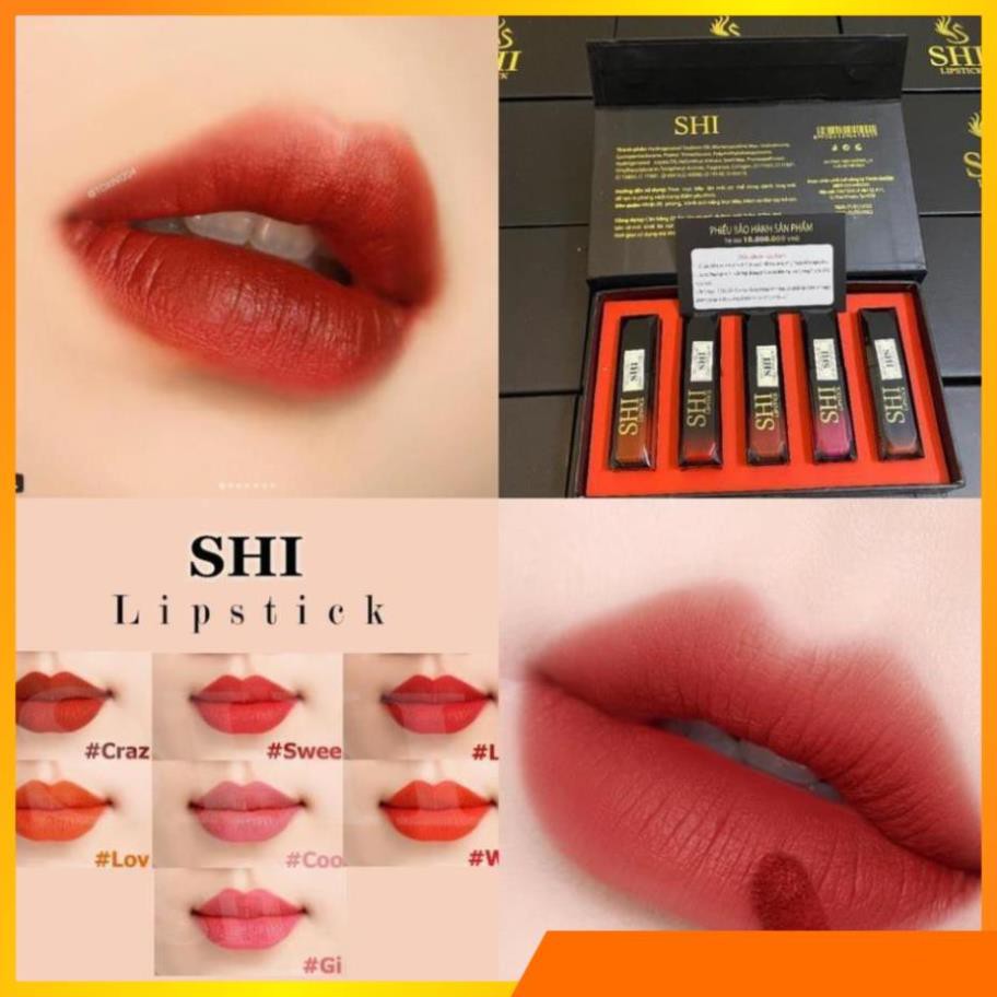 [ HÀNG CHÍNH HÃNG ] SET 5 SON Son lì Shi - Tự Nhiên - Không chì - Bám màu, lâu trôi - Không khô môi V V V . | BigBuy360 - bigbuy360.vn
