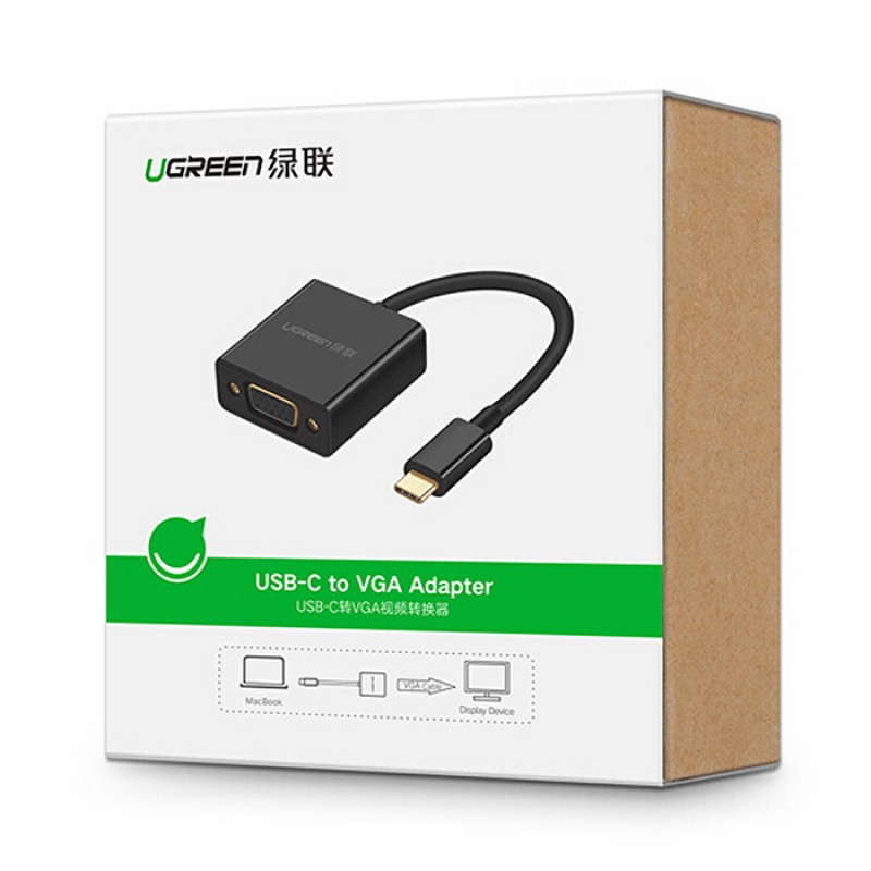 [Mã ELHACE giảm 4% đơn 300K] [Mã 252ELSALE hoàn 7% đơn 300K] Cáp Chuyển Type-C To VGA UGREEN 50250 - USB-C To VGA