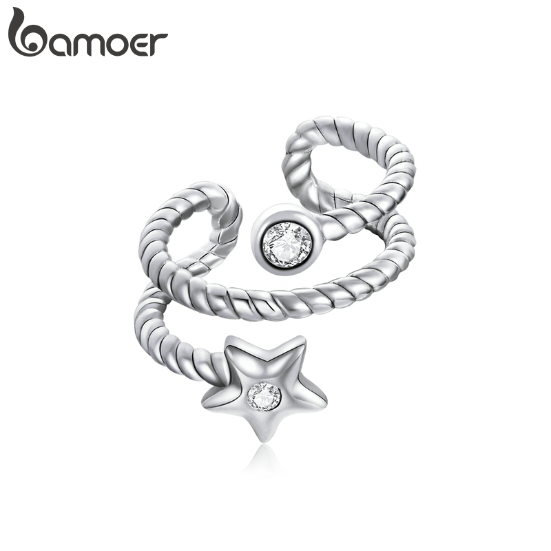 Hoa tai Bamoer bằng bạc 925 dát đá Zircon thời trang dành cho nữ làm quà tặng SCE1135