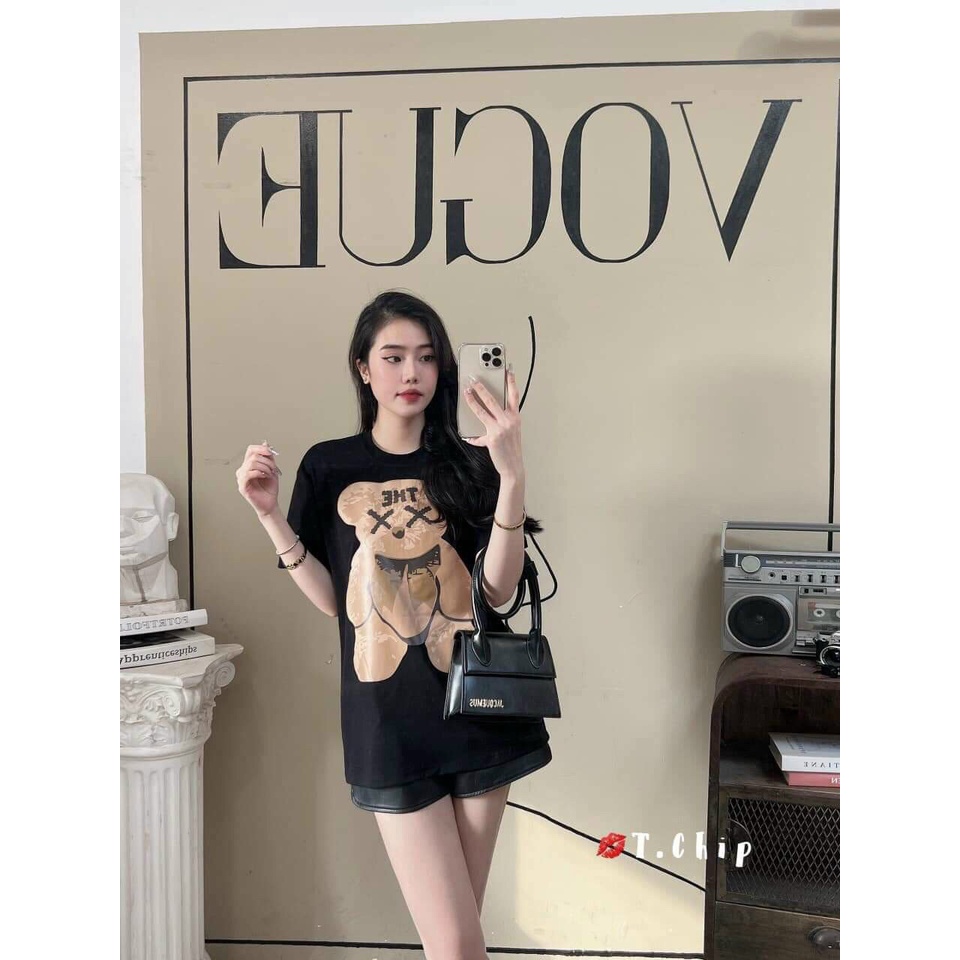áo thun unisex form đẹp hình gấu  dễ thương nhiều mẫu để chọn thời trang vải dày mịn mát